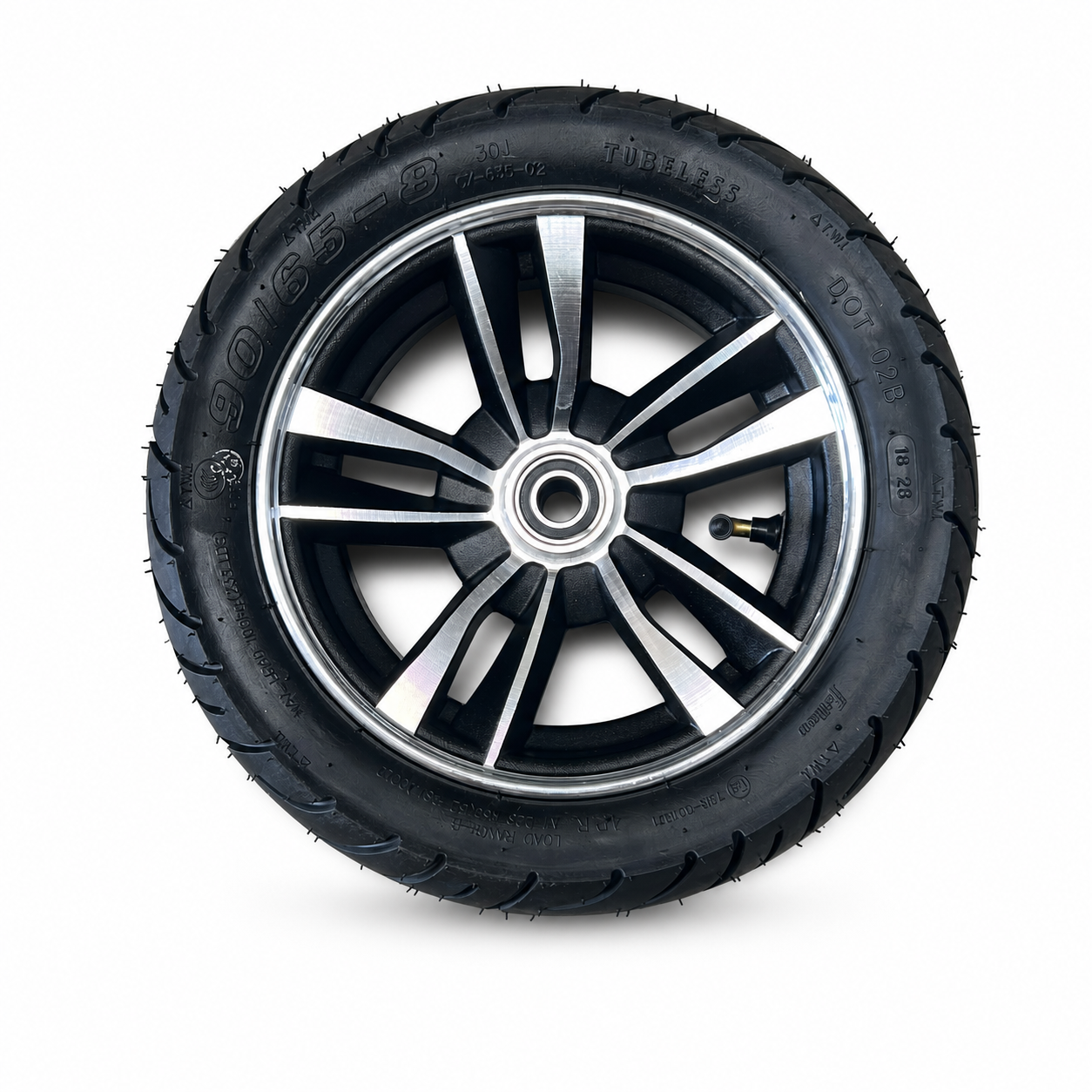 ROVA Elite front replacement tyre and wheel on a white background