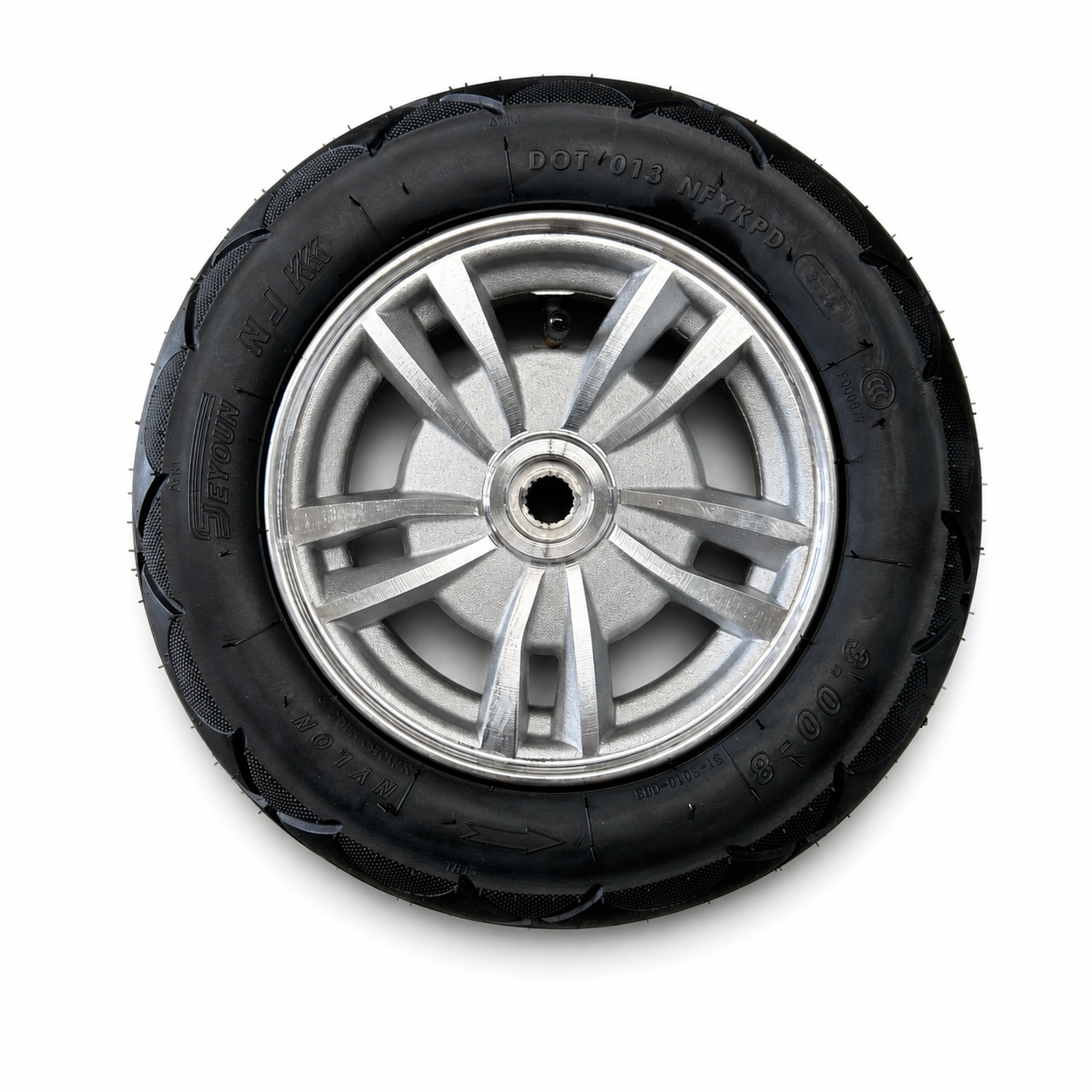 ROVA Metro rear replacement tyre and wheel on a white background